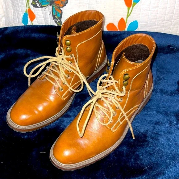 Perry Ellis Tan Leather Boots s-l400.jpg main image 4